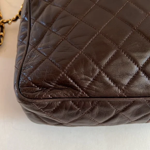 CHANEL brown lamb skin camera bag - Picture 11 of 16